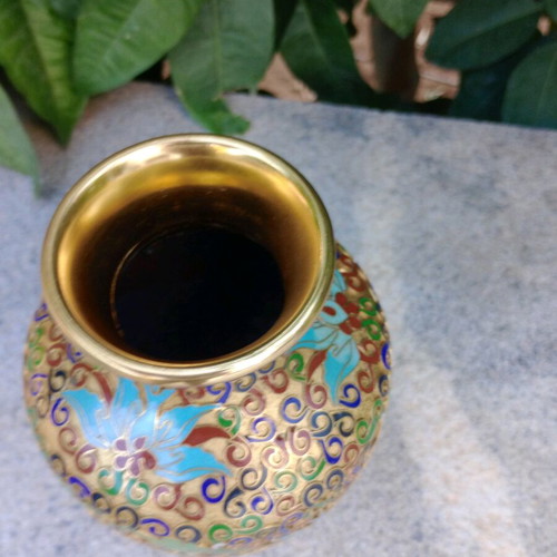 Cloisonne vase handmade authentic new