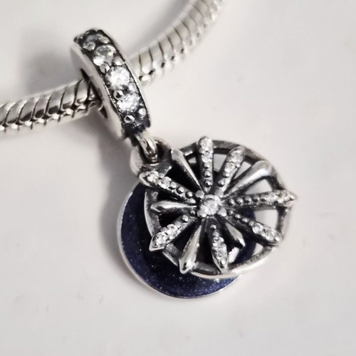 Pandora double pendant Night Sky with stars new, silver and blue