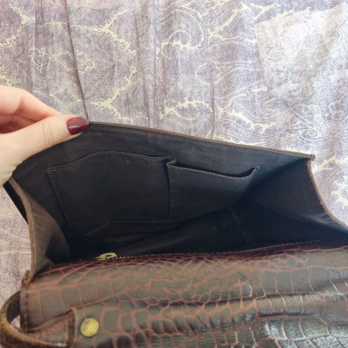 Massimo Dutti leather brown crossbody bag used, Retro Vintage Classic