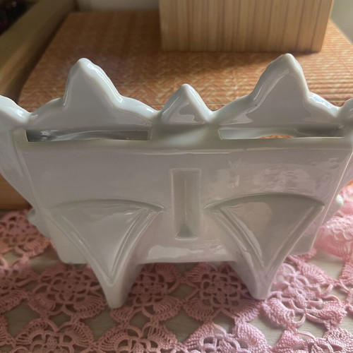 Vintage double porcelain photo frame with embossed flowers, like new