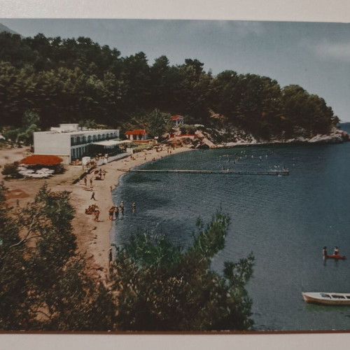 Thasos Glyfadas Beach postcard used, color photo