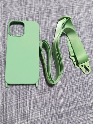 Silicone Case With Strap for iPhone13Pro Max new, green