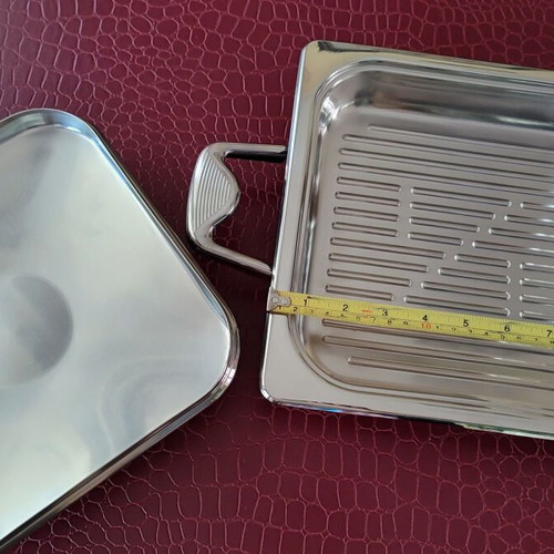 Zepter Square Grill 26x26 cm like new, stainless steel 18/10