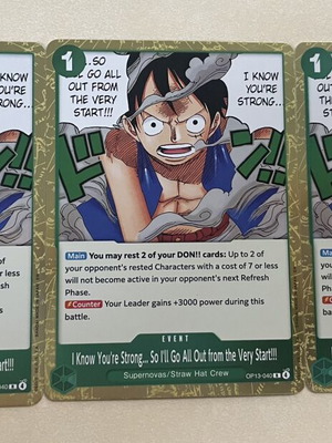 One Piece TCG I Know You're Strong Luffy OP13 card