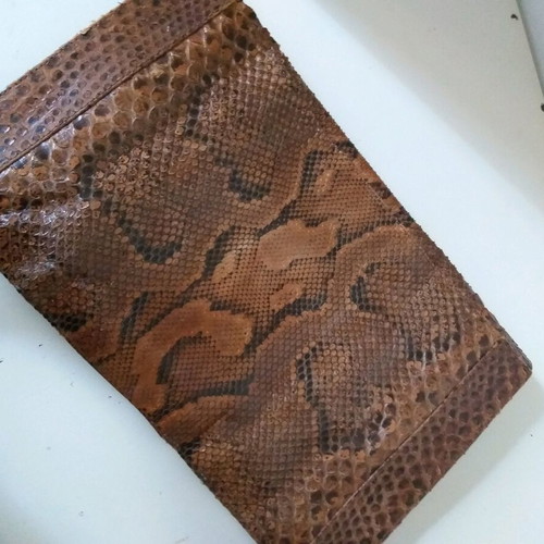 Vintage envelope bag like new, brown with snake pattern