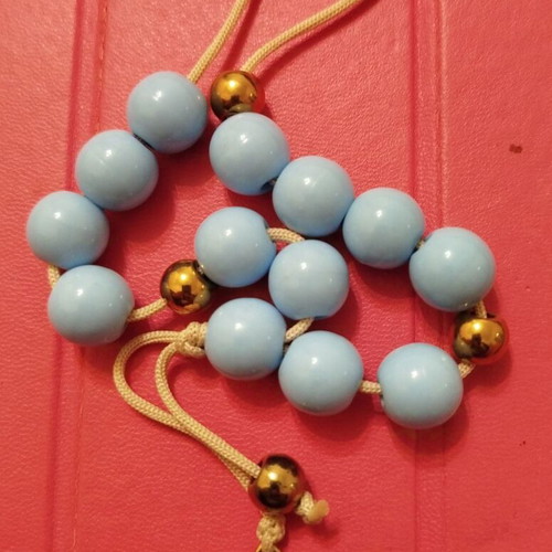 Decorative worry beads blue with an eye