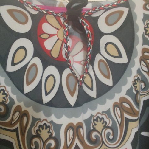 Benissimo Boho Tunic with Bold Patterns and Pom Poms like new