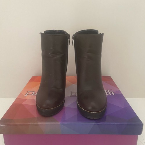 Brown leather ankle boots used, size 36, with inner lining
