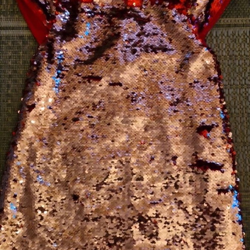 Du pareil girls dress 5 years like new, red with reversible sequin