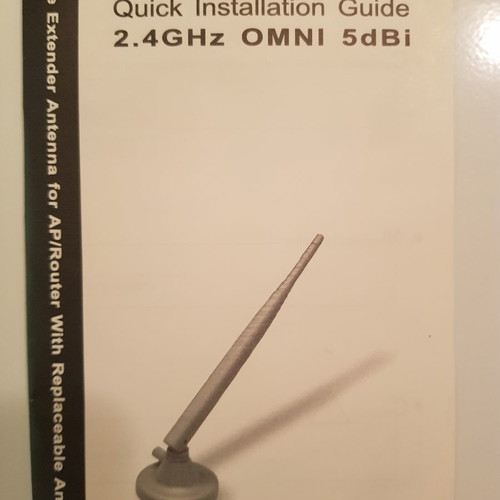 2.4GHz Omni 5dBi antenna used with network card antenna and 5m SMA extension