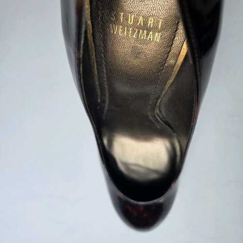 Stuart Weitzman women's shoes, leopard shiny heels, size 40