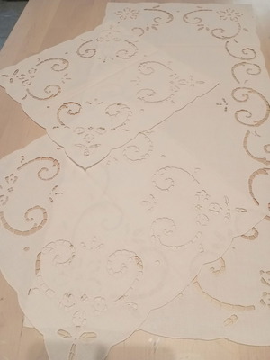 Handicraft set of 3 pieces cutwork handmade new