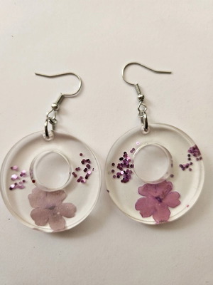 Earrings made of resin glass new