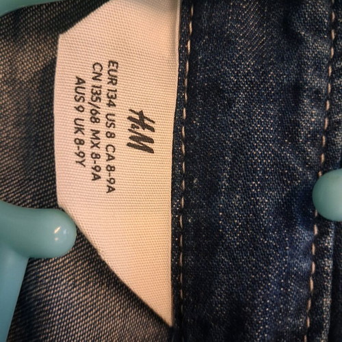 Παιδικό τζιν πουκάμισο H&M 134 cm σαν καινούργιο, μπλε