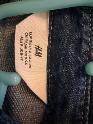 Παιδικό τζιν πουκάμισο H&M 134 cm σαν καινούργιο, μπλε