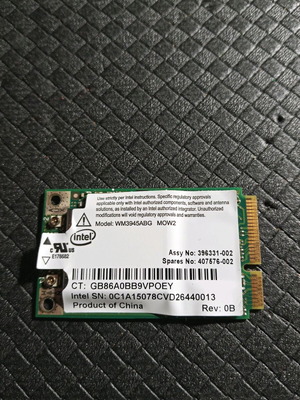 Intel PRO/Wireless 3945ABG wireless network card used