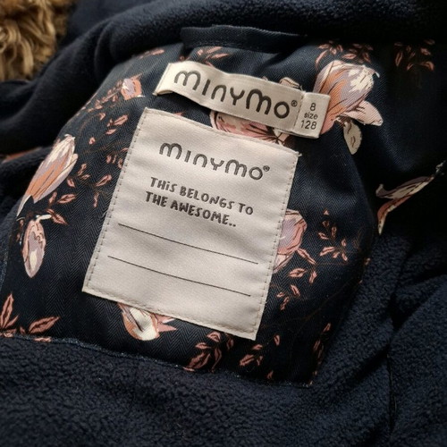 Minymo parka for girl size 128, like new, floral design