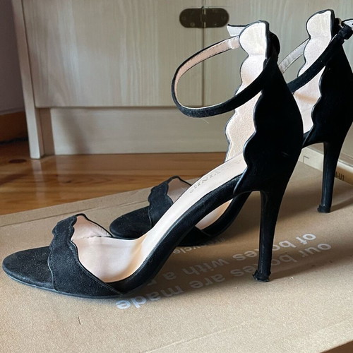 Suede sandals used, black, size 39