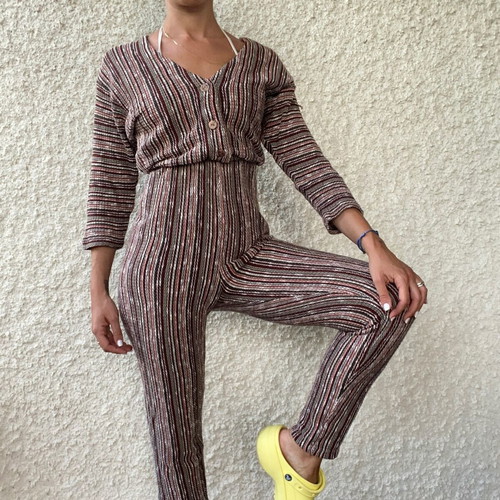 Pull & Bear striped women's jumpsuit like new, size S-XS