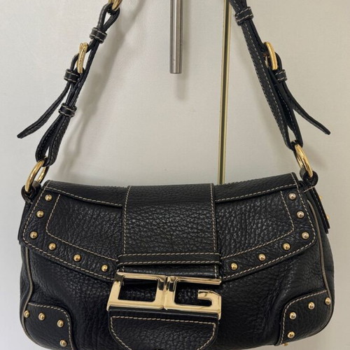 Dolce & Gabbana leather shoulder bag like new, black with gold details