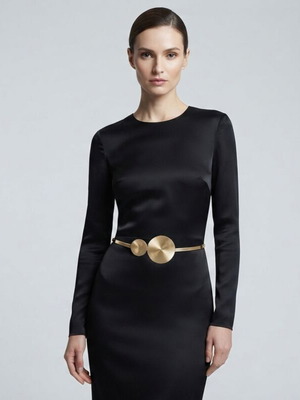 Elastic belt, gold, adjustable