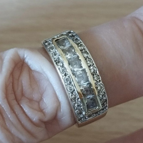 14k yellow gold wide stone ring