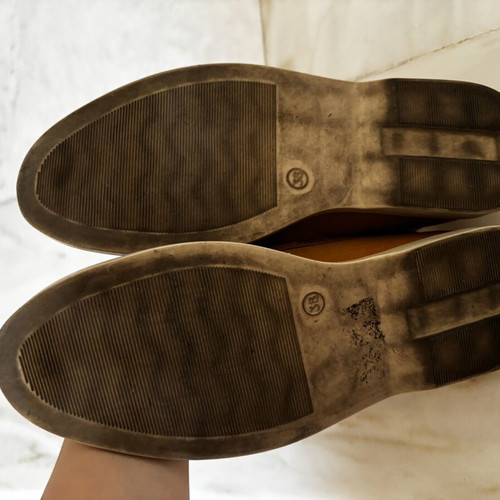 Women's moccasins like new, yellow, size 38