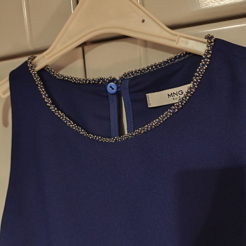 Mango mini dress like new, dark blue crepe fabric