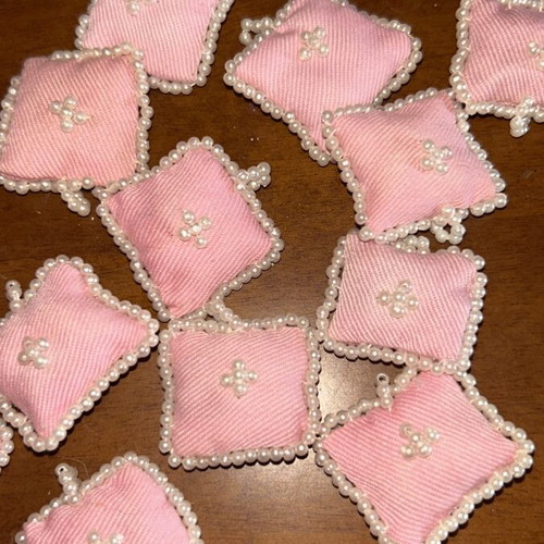Fabric baptism favors set of 18 pink without decorations like new