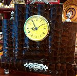  Vintage επιτραπέζιο Ρολόι με συρτάρι και μεταλλικές φιγούρες αλόγων και λεπτομέρειες  (Vintage Desktop Clock)...(Πληροφορίες απόκτησης σε μἠνυμα)
