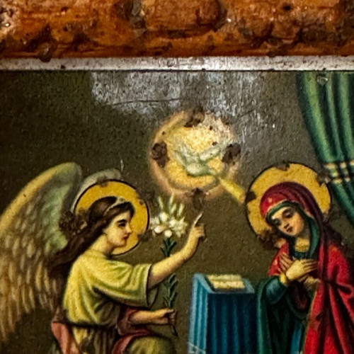 Annunciation lithographed icon used with Church of Evangelistria of Tinos