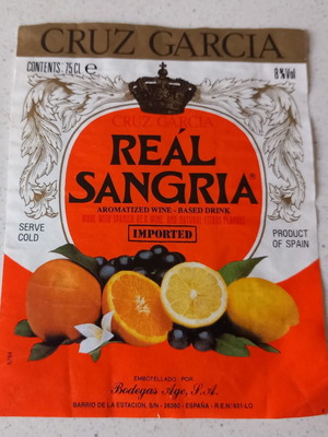 Real Sangria label used