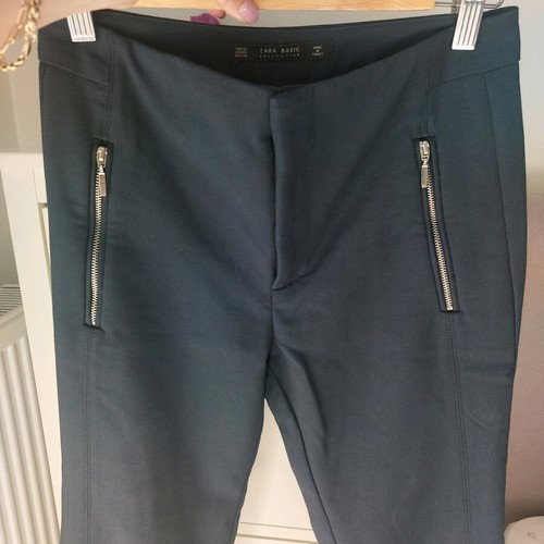 Zara Basic office pants like new, dark blue with zippers