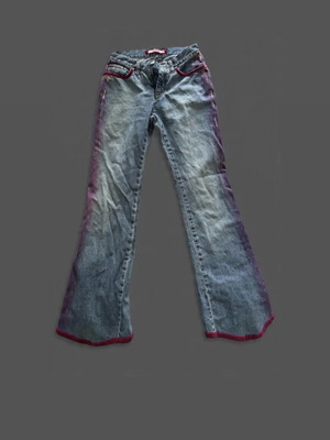 Y2K flare jeans Voyage Passion like new with purple shades and gold details