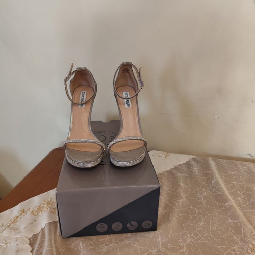 Steve Madden sandals used with rhinestones gray silver size 41