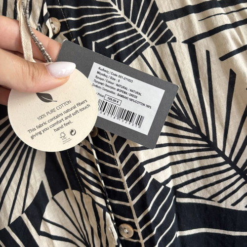 Oho dress with ruffles BSB new with tag, black and beige