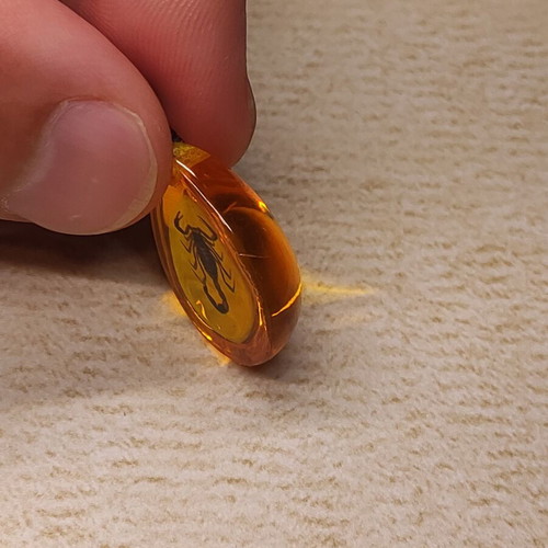 Amber necklace with Scorpio pendant new
