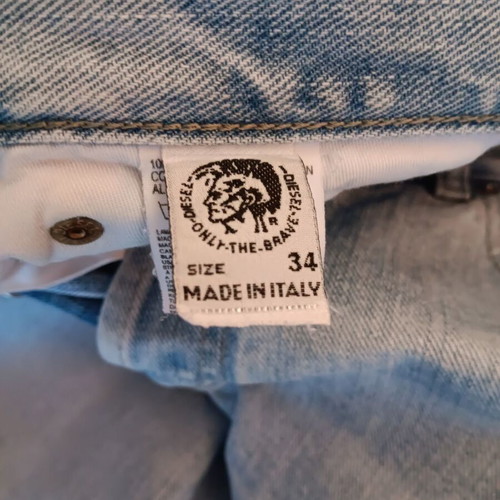 Diesel Industry unisex high-waisted jeans used, faded, blue, 100% cotton
