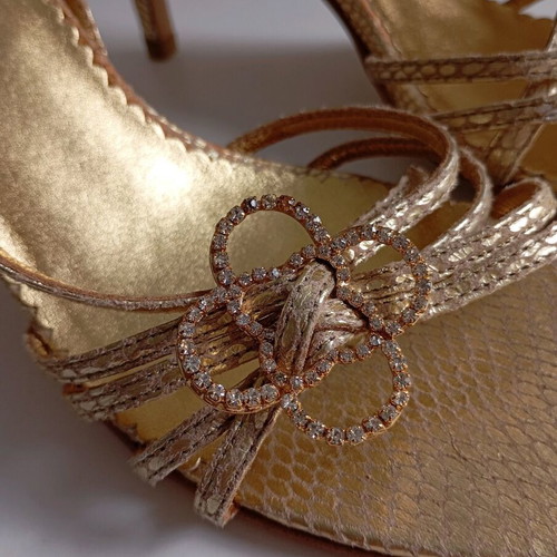 Mario Ponti leather sandals used, gold, size 39