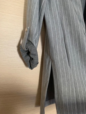 Blazer Oversized καινούργιο Stradivarius γκρι με λευκή ρίγα