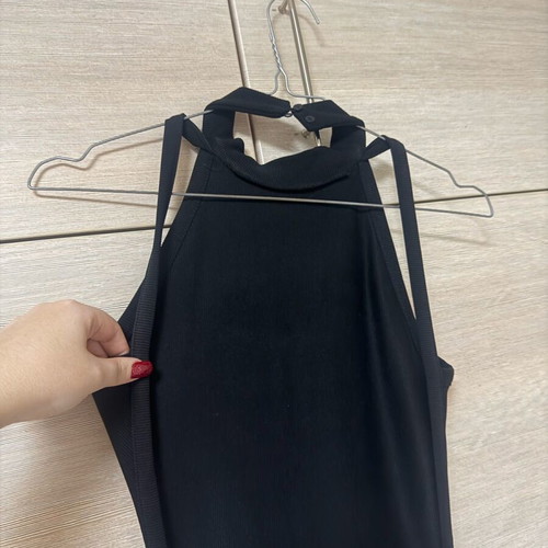 Bershka Night Out Maxi Pencil Backless Dress New Black