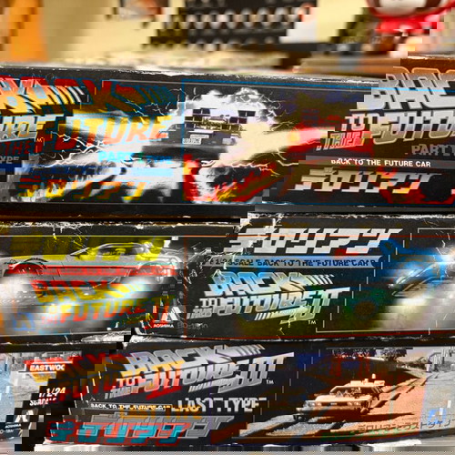 Back to the Future plastic models used, 1/24 scale set by Aoshima