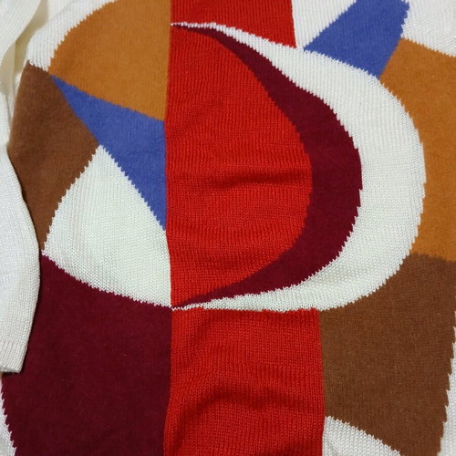 Vintage long ecru sweater with pattern new