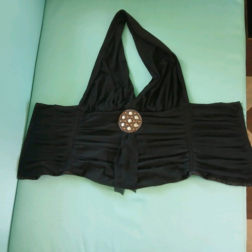Unique halterneck corset size M/L like new, black