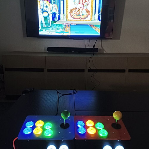 Retro Double Arcade Console like new with right joysticks and LED buttons
