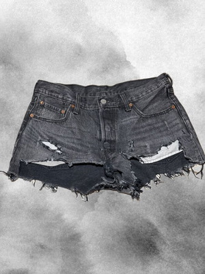 Levi's Black Distressed Denim Shorts like new, size M 38 10