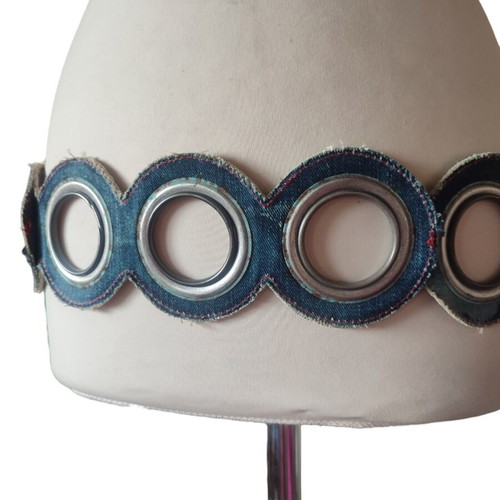 Ζώνη Miss Sixty vintage denim με μεταλλικούς κρίκους και ρυθμιζόμενο μήκος, καινούργια