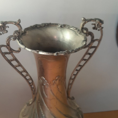 Silver-plated amphora with Greek motif 32cm used