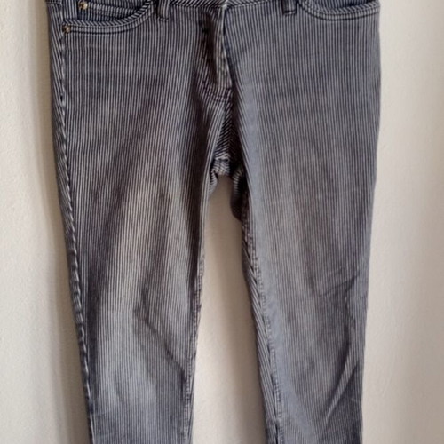 Striped women's pants size S like new, white and blue