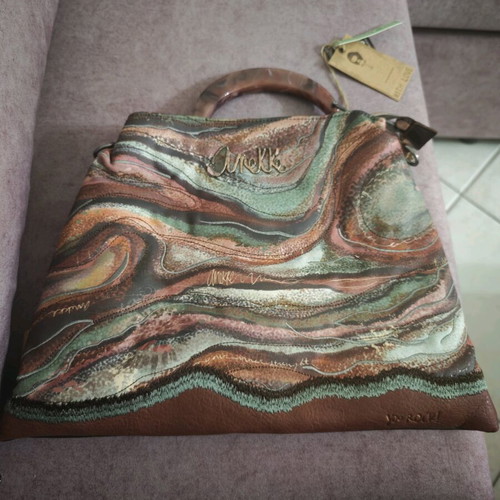 Anekke Shoulder Bag new, colorful with wooden handle